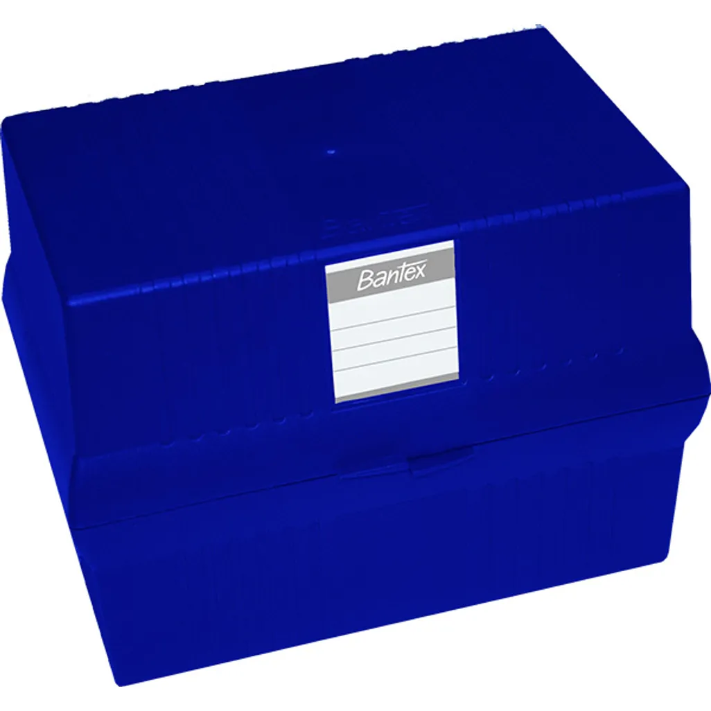 card file box & indices - a5 box - blue