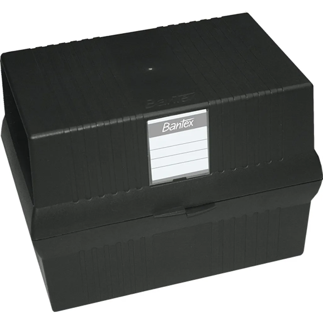 card file box & indices - a5 box - black