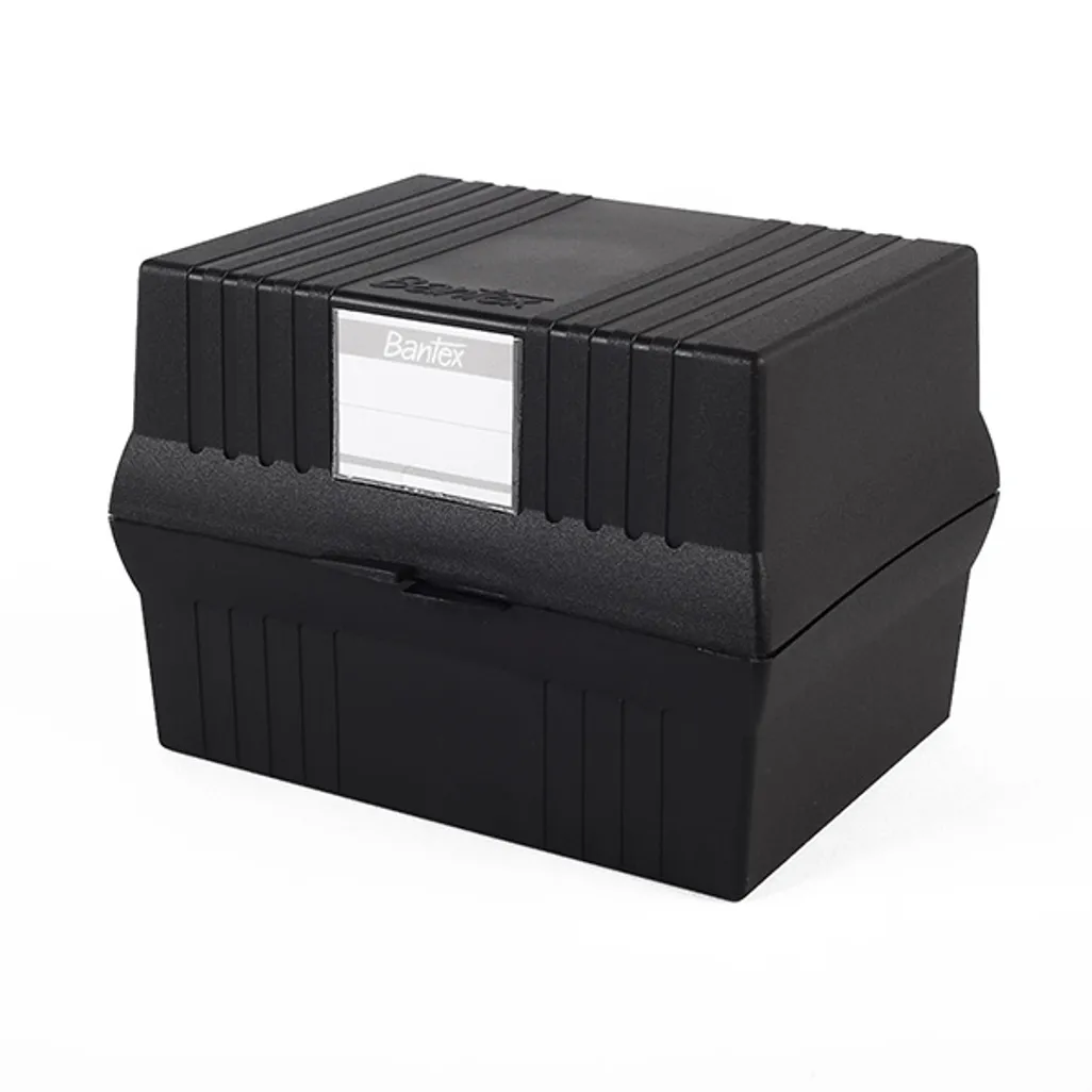 card file box & indices - a6 box - black