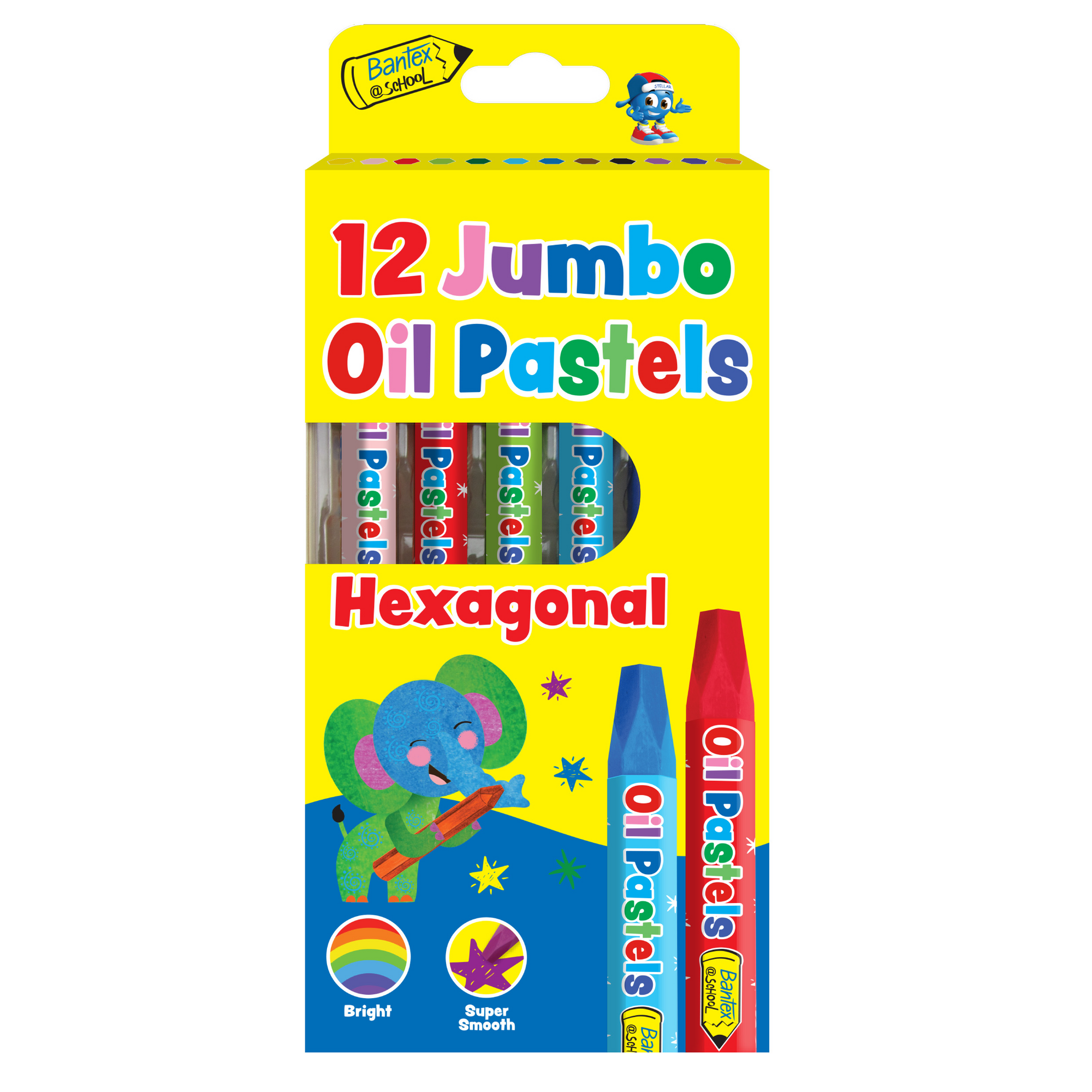 oil pastels - hexagonal - assorted - 12 pack | Folio Office National