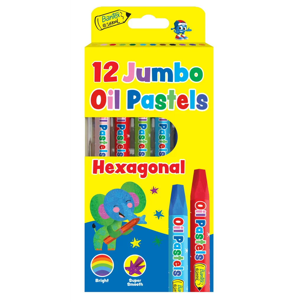 oil pastels - hexagonal - assorted - 12 pack