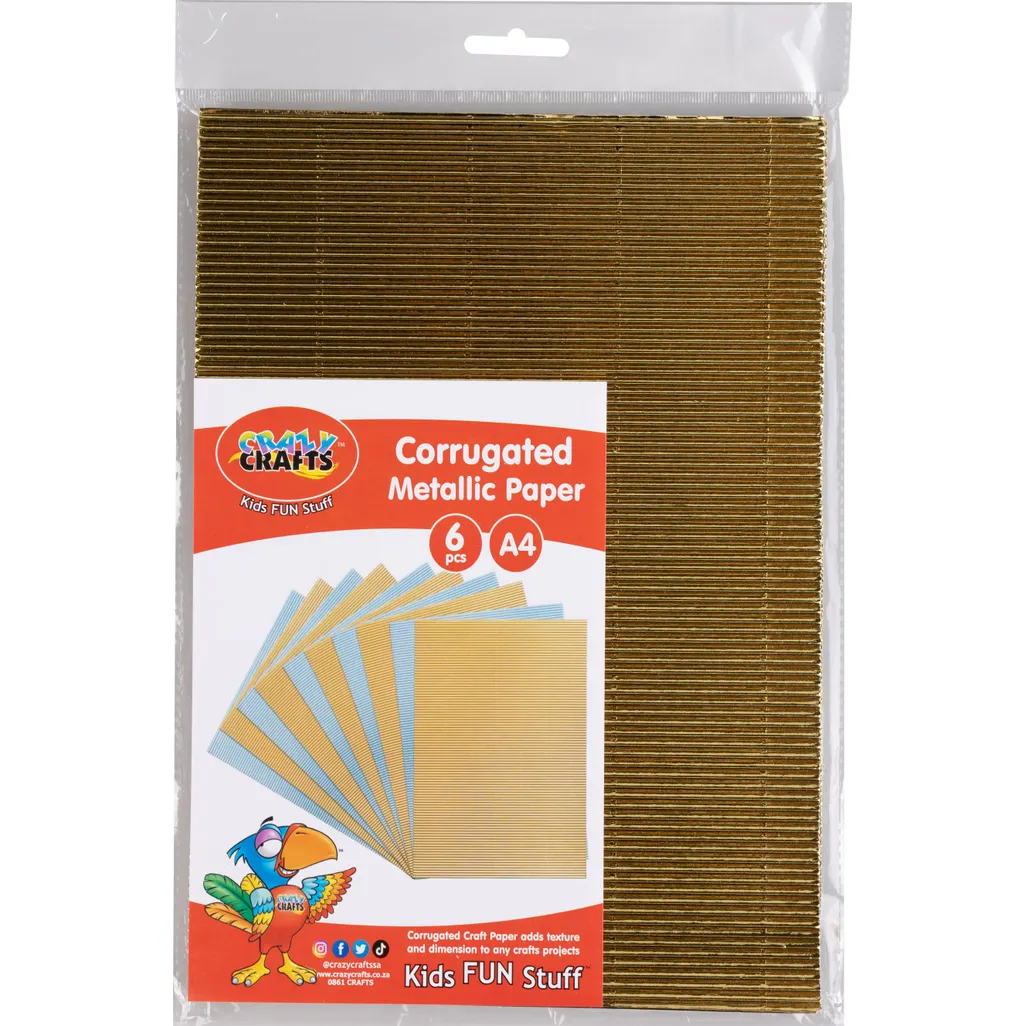 corrugated card - a4- gold - 6 pack