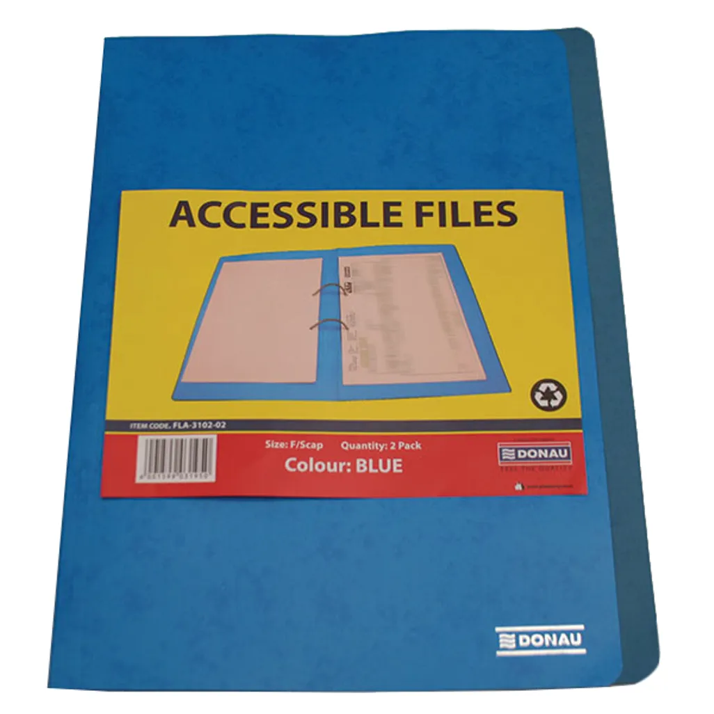 foolscap manila board accessible files - 360gsm - blue - 2 pack