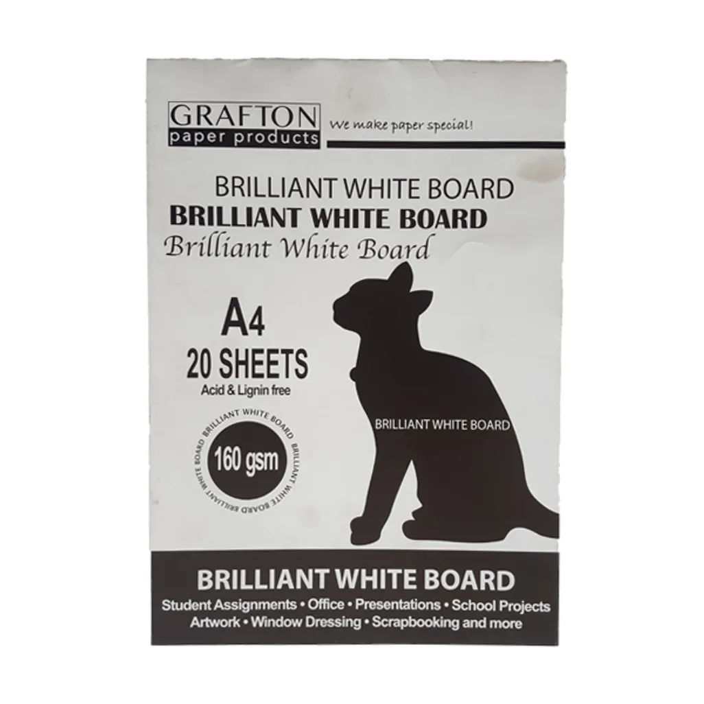160gsm board pads - a4 20 sheets white