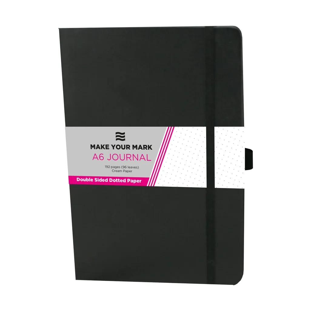 notebooks/journals - a6 192 page dotted - black