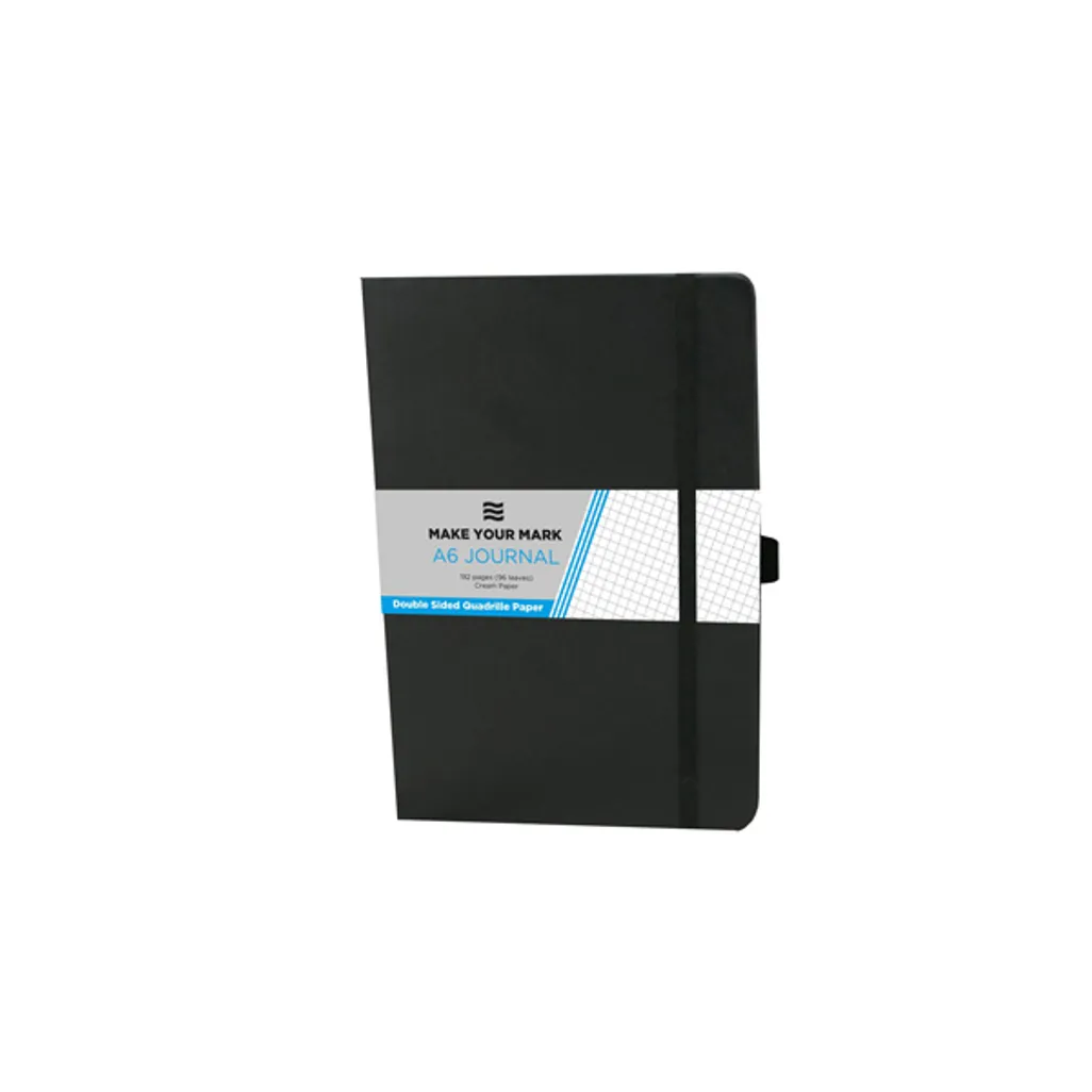 notebooks/journals - a6 192 page quadrille - black