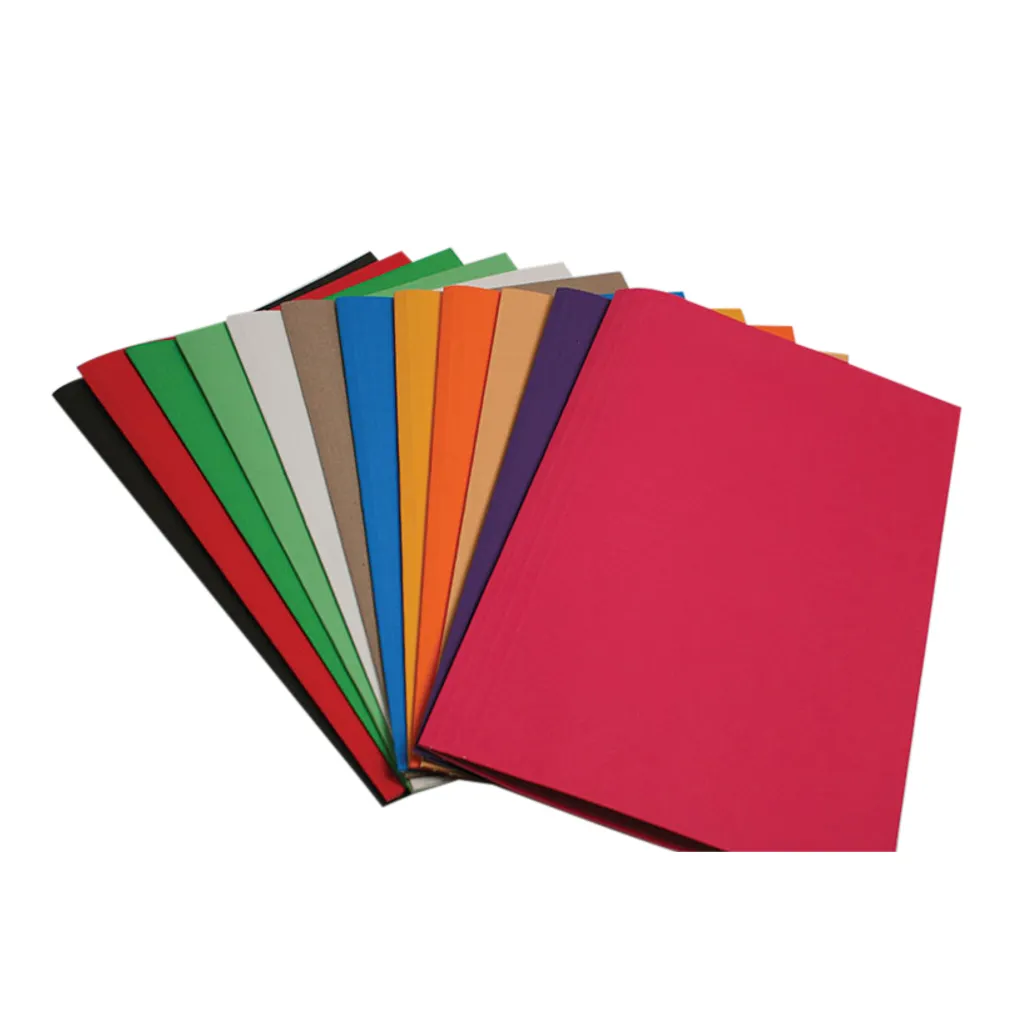 foolscap manila board folders - 160gsm - assorted bright - 100 pack