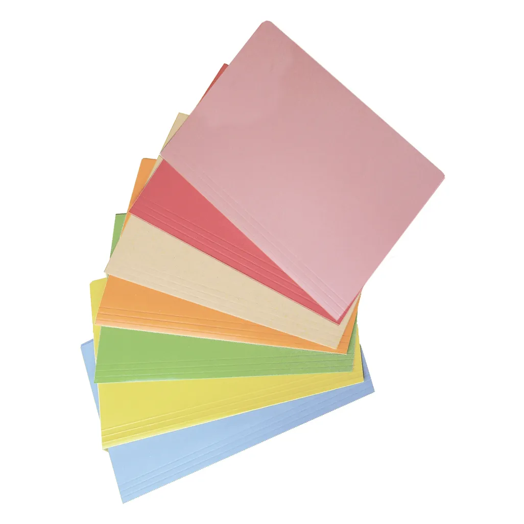 foolscap manila board folders - 160gsm - assorted pastel - 100 pack