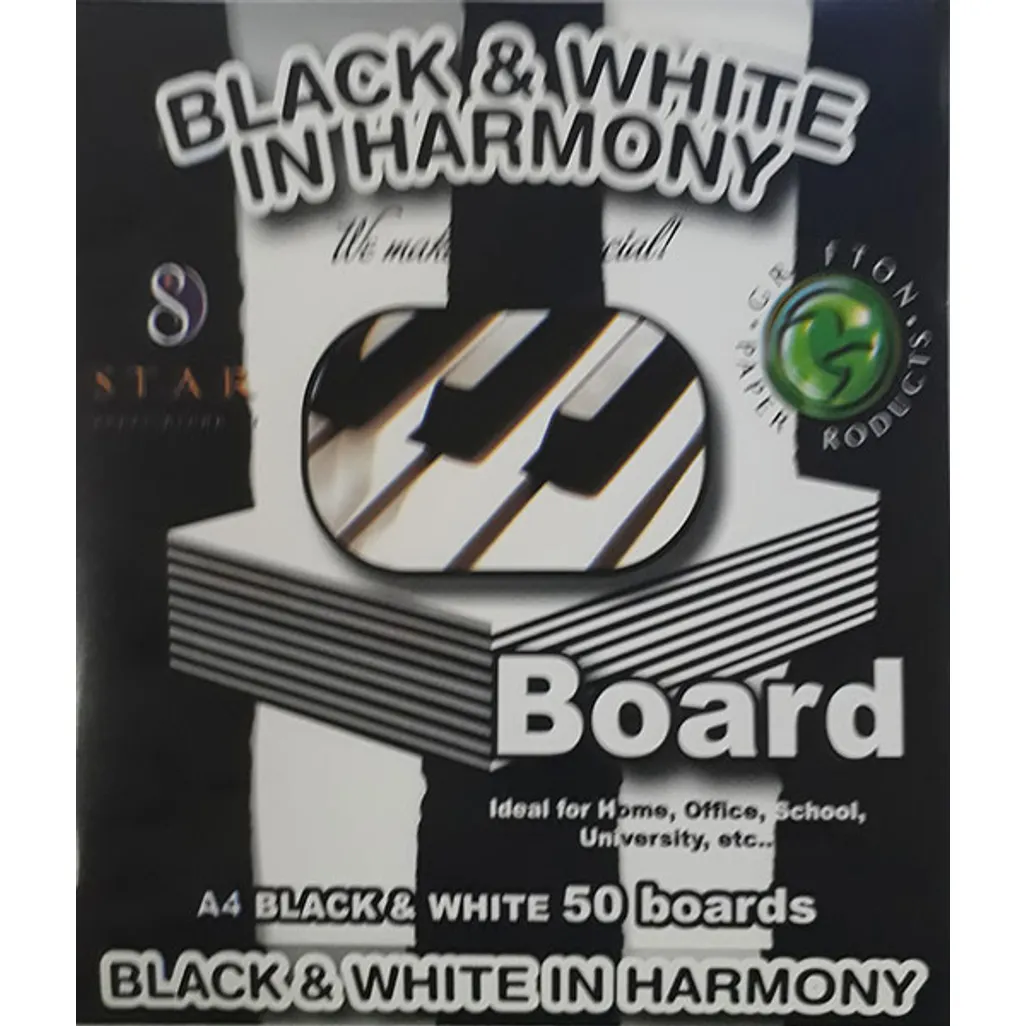 160gsm board - black & white