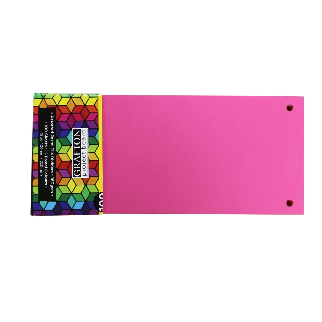 board dividers - 230mm x 100mm - dayglo assorted - 100 pack
