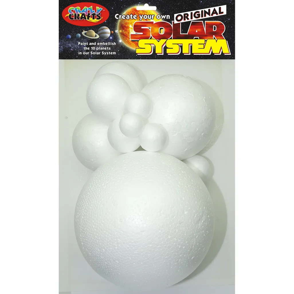 solar system - assorted sizes - white - 10 pack