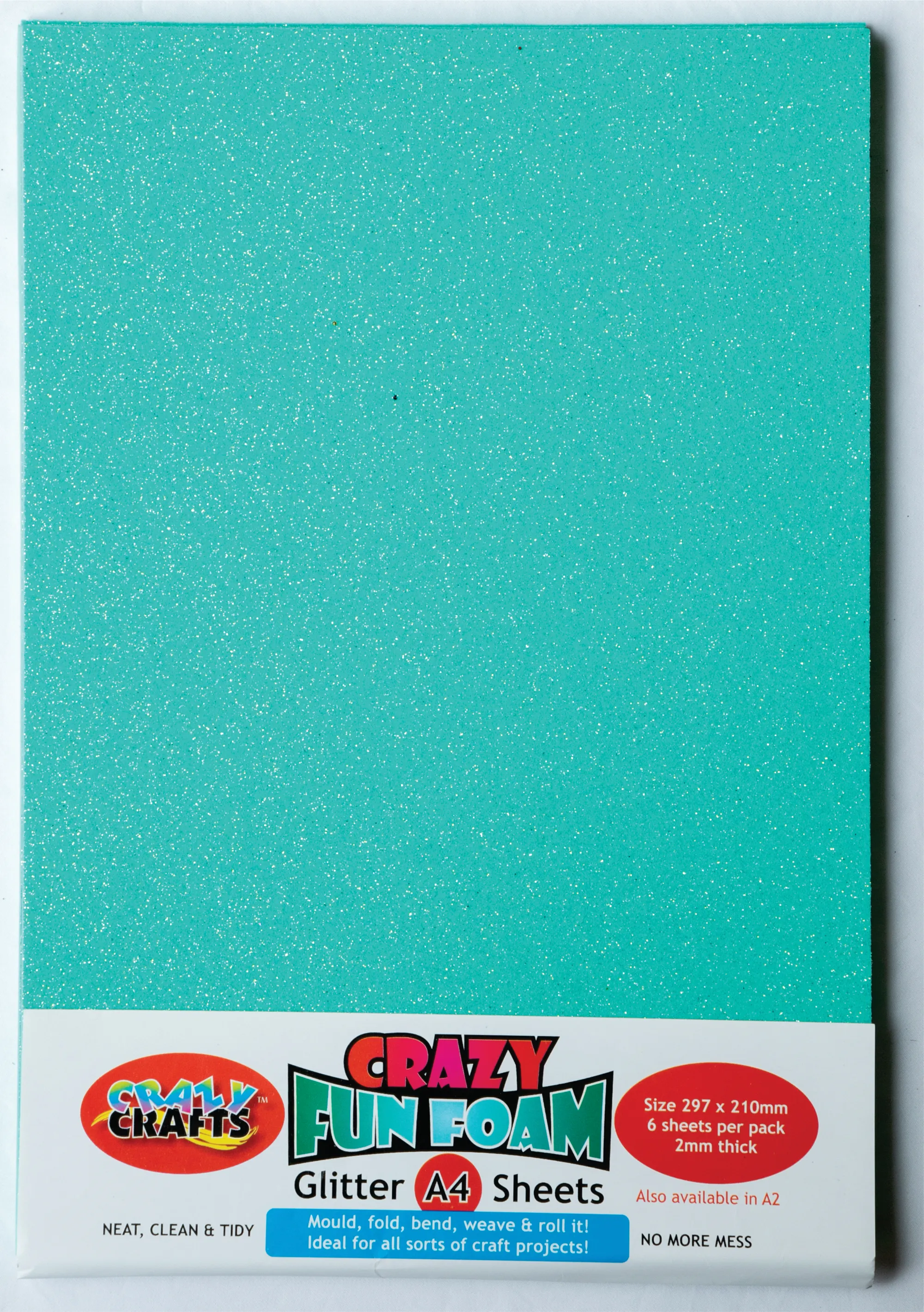 glitter foam sheets a4 light sea green 6 pack Dot Office National