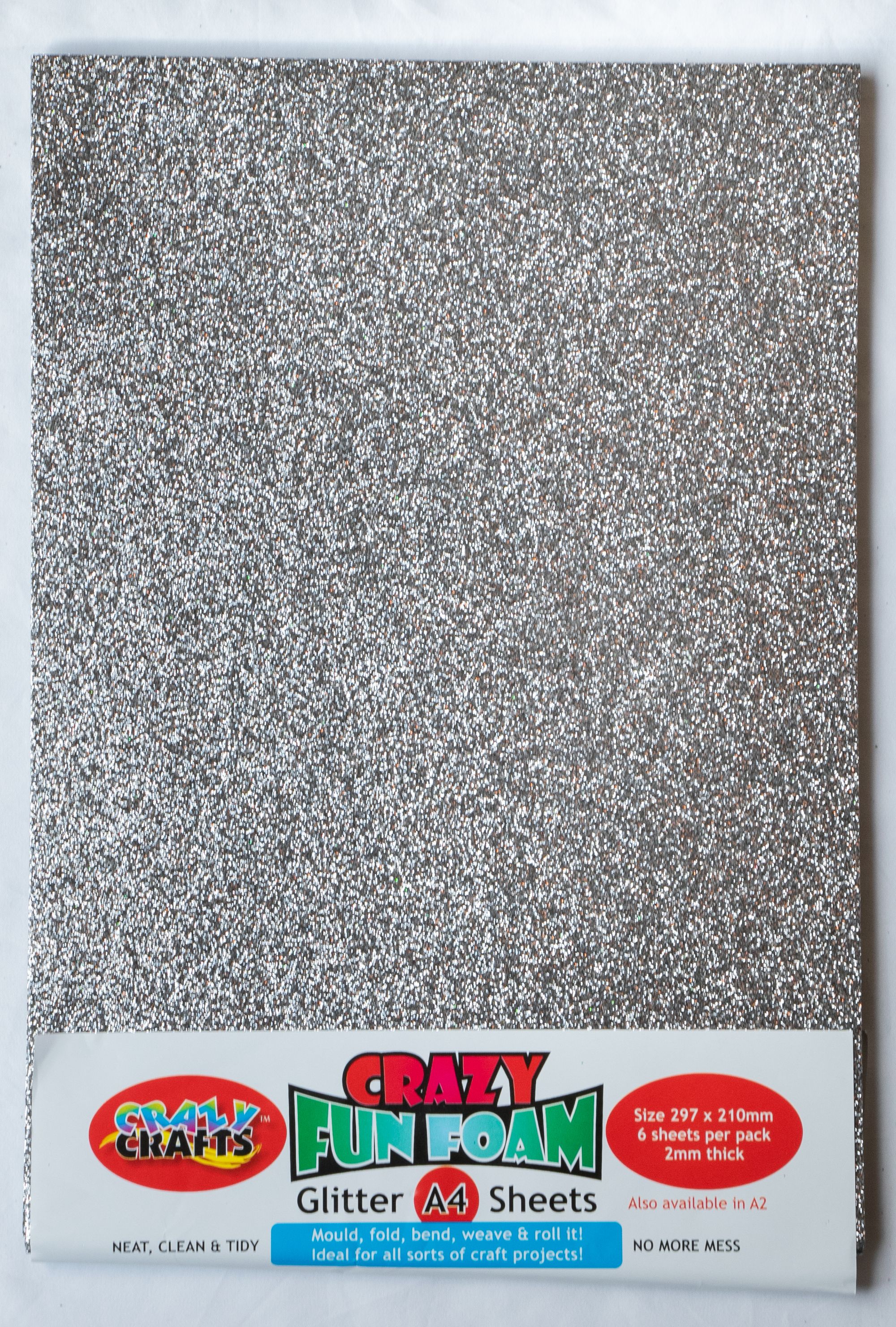 glitter foam sheets a4 silver 6 pack Dot Office National