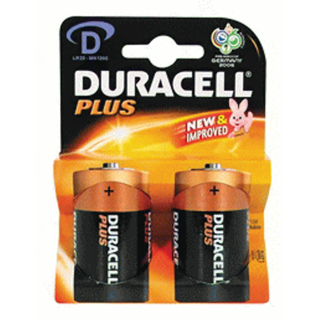 plus power alkaline batteries - d - 2 pack