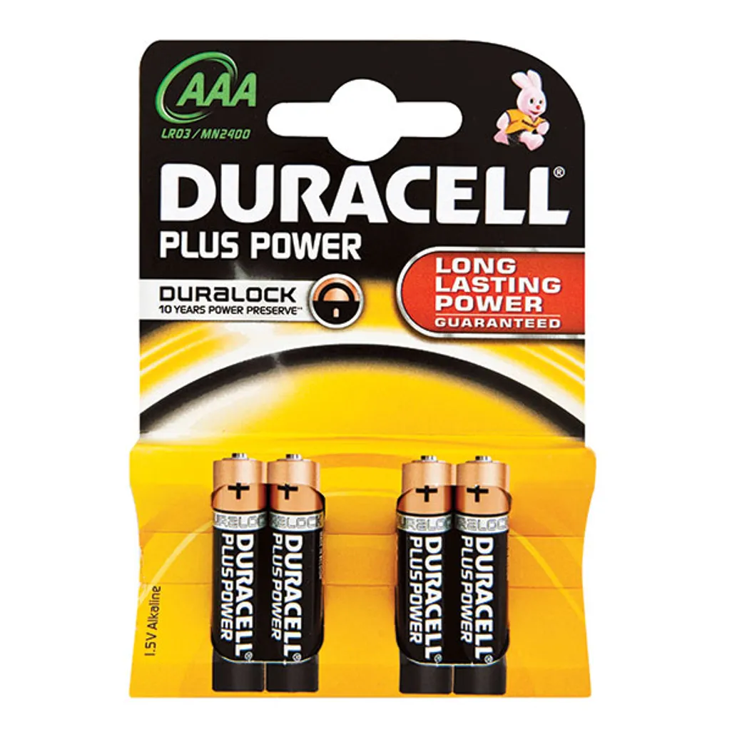 plus power alkaline batteries - aaa - 4 pack