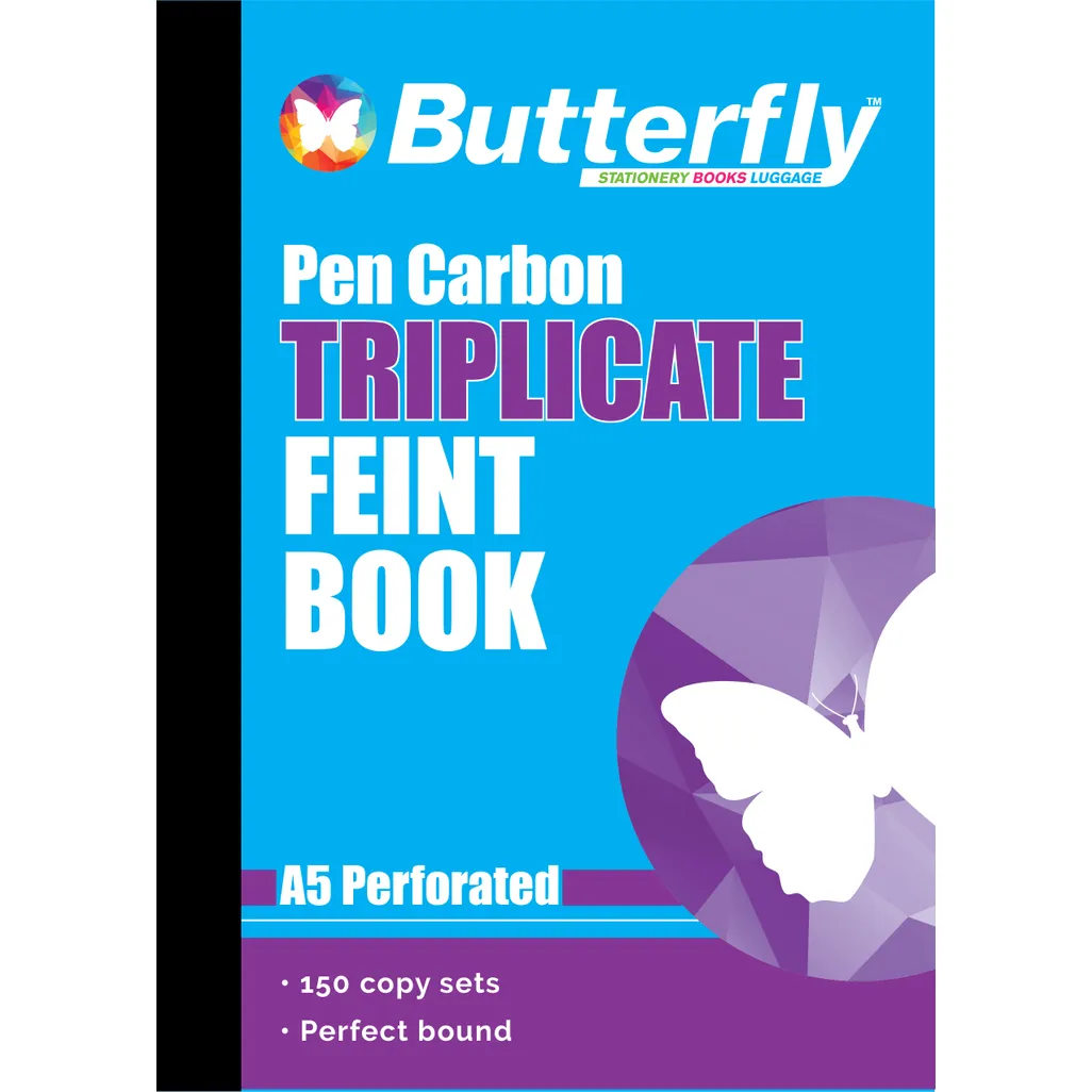 pen carbon books - a5 50 sets feint ruled