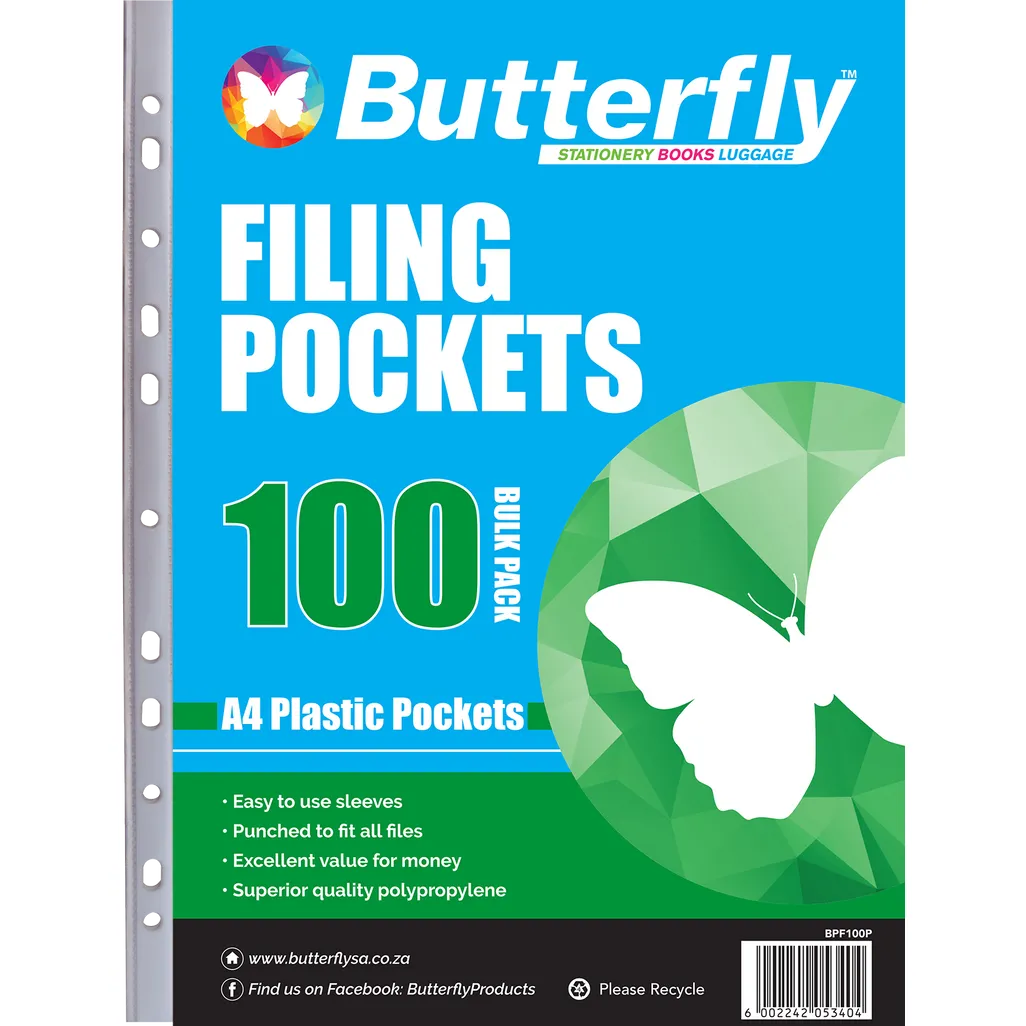 filing pockets - a4 - 100 pack