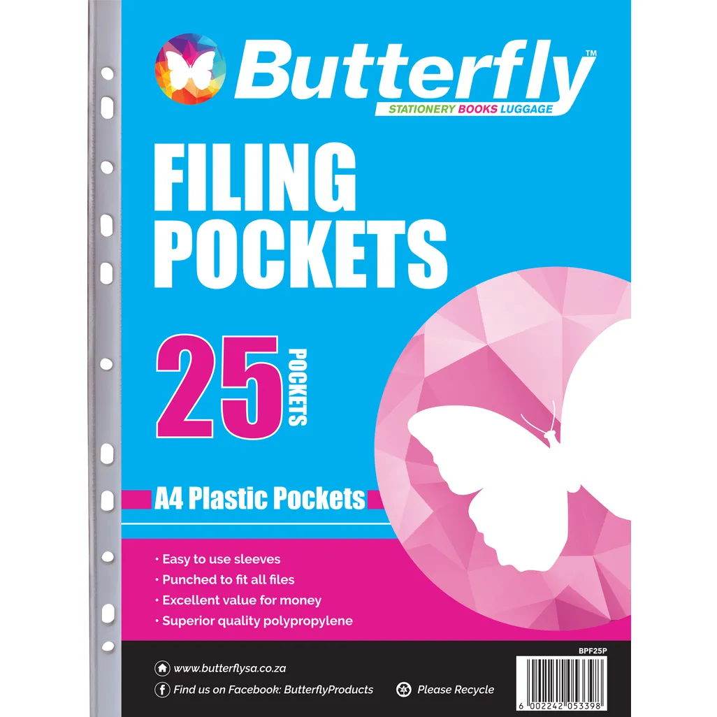 filing pockets - a4 - 25 pack