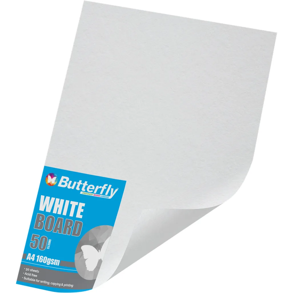 160gsm board - a4 - white - 50 pack