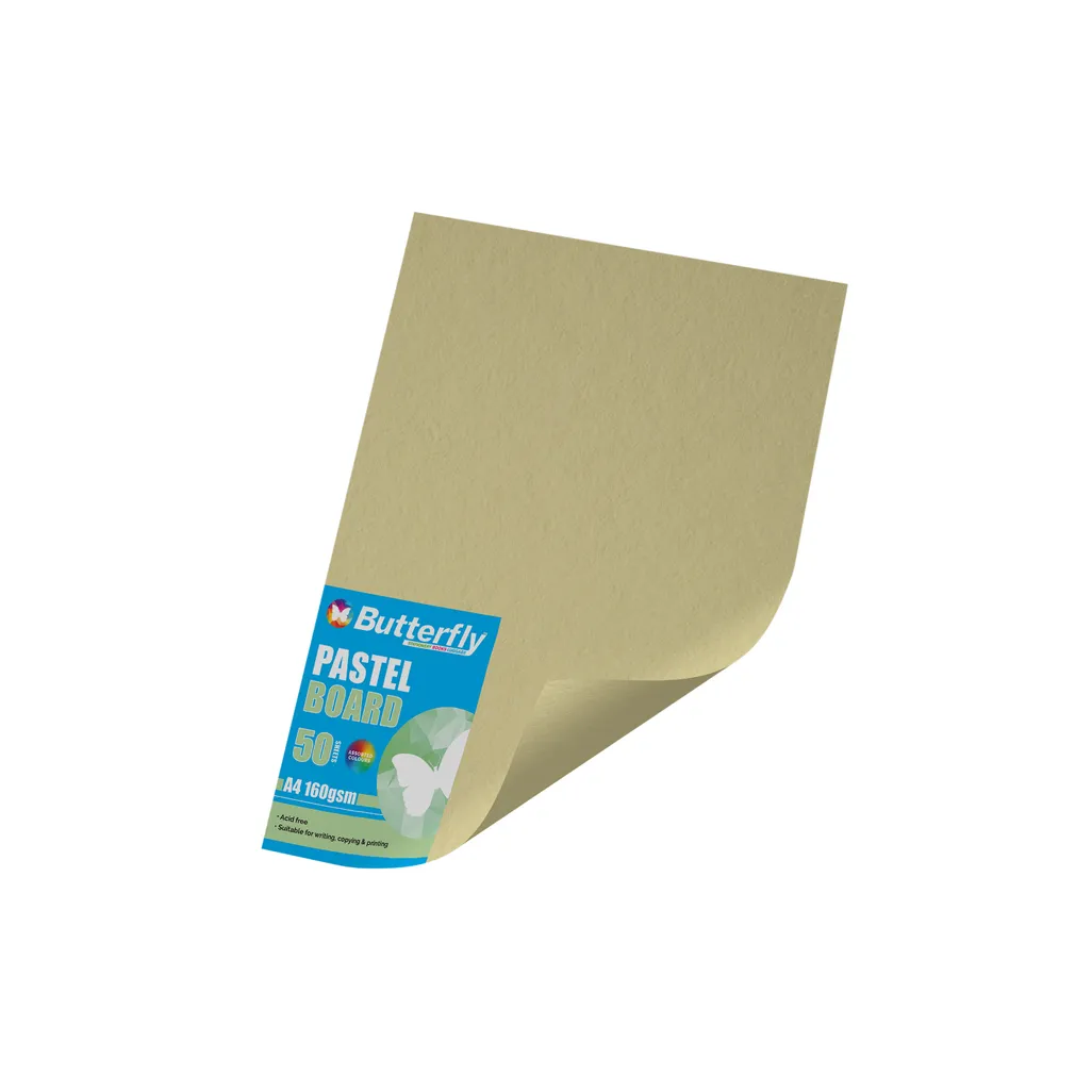 160gsm pastel board - a4 - buff - 50 pack