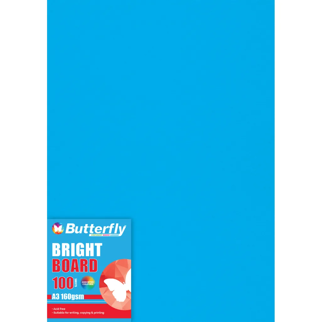 160gsm bright board - a3 - blue - 100 pack