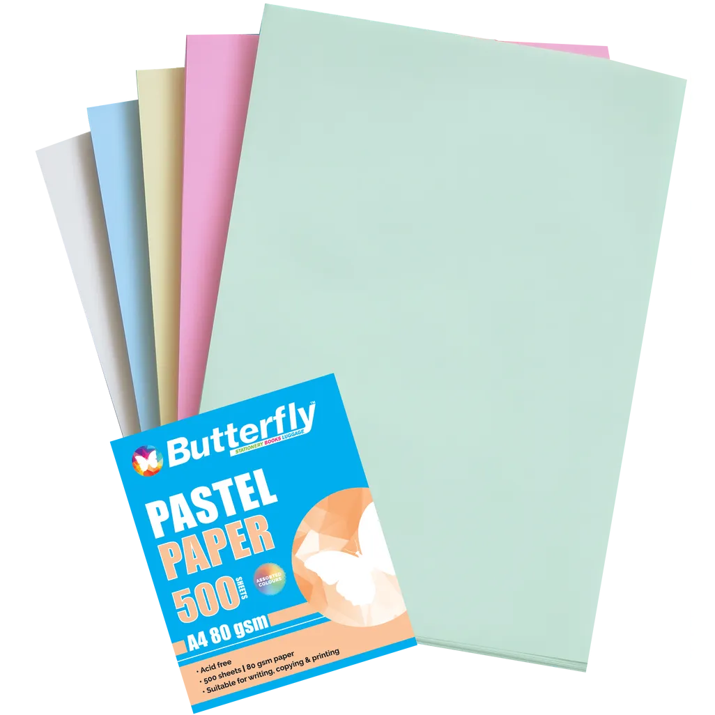 80gsm mixed paper reams - a4 - pastel assorted - 500 pack