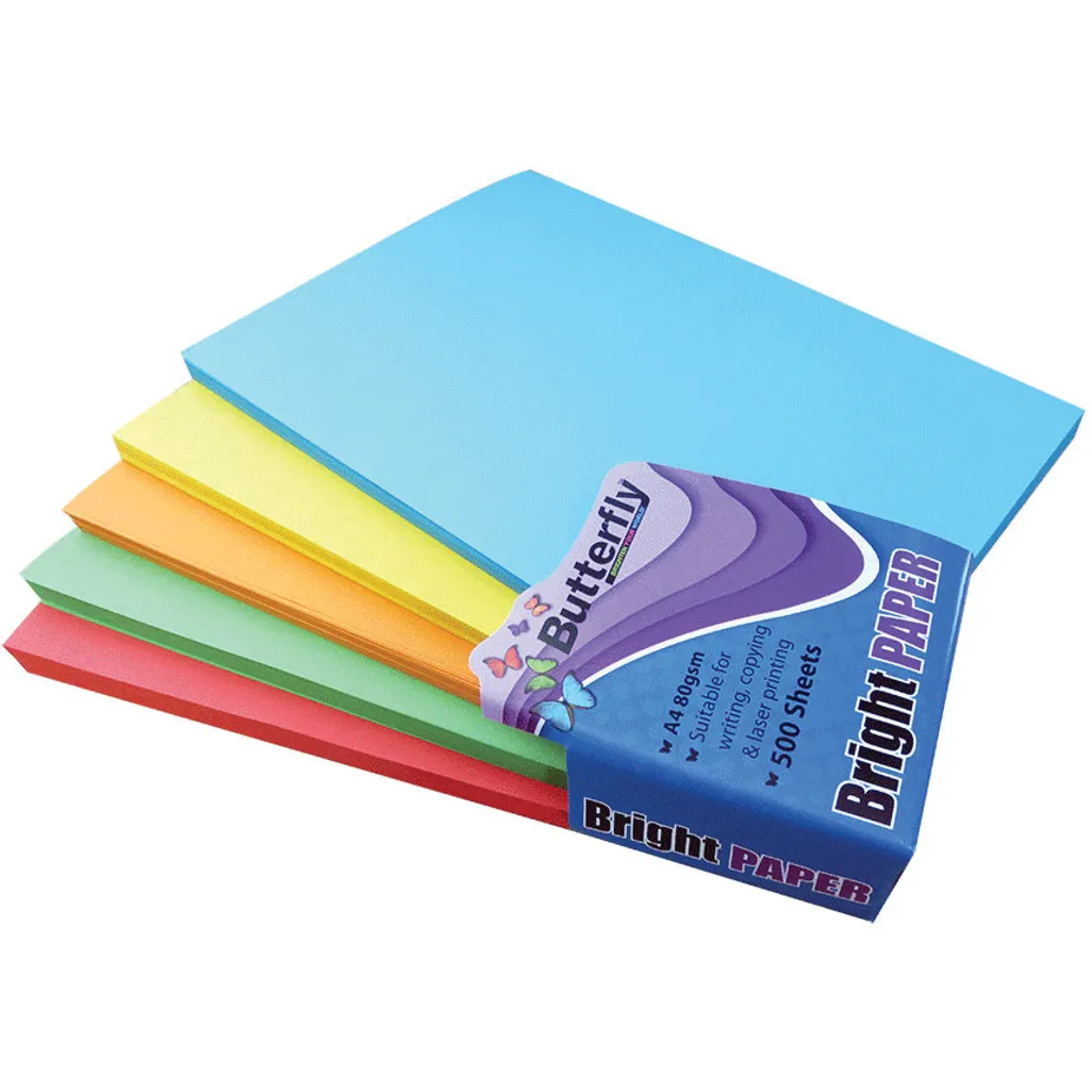 80gsm mixed paper reams - a4 - bright assorted - 500 pack