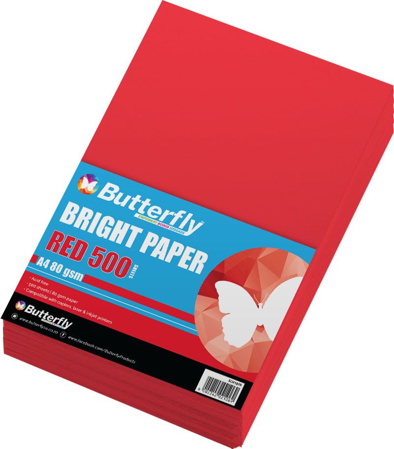 a4 80gsm bright paper a4 red 500 pack Folio Office National