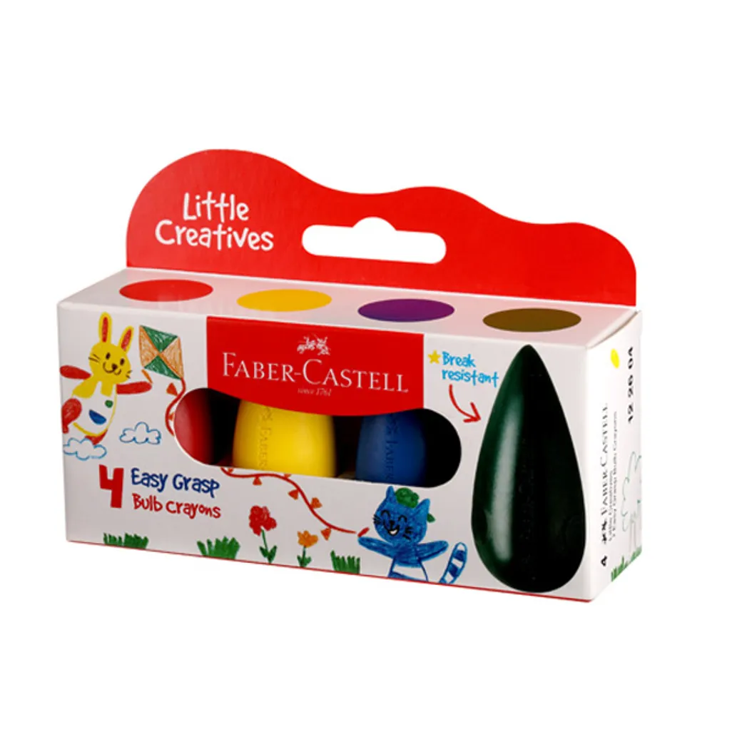 easy grasp wax crayons - assorted - 4 pack