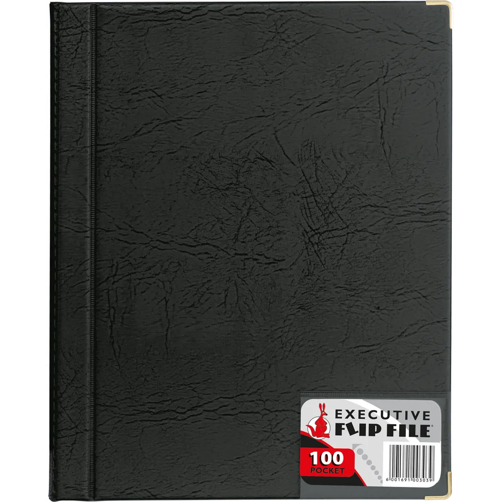 a4 executive display books - 100 pocket - black