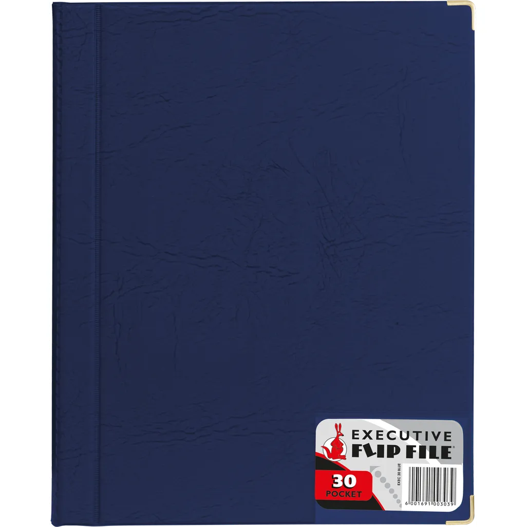 a4 slim file display books - 30 pocket - navy