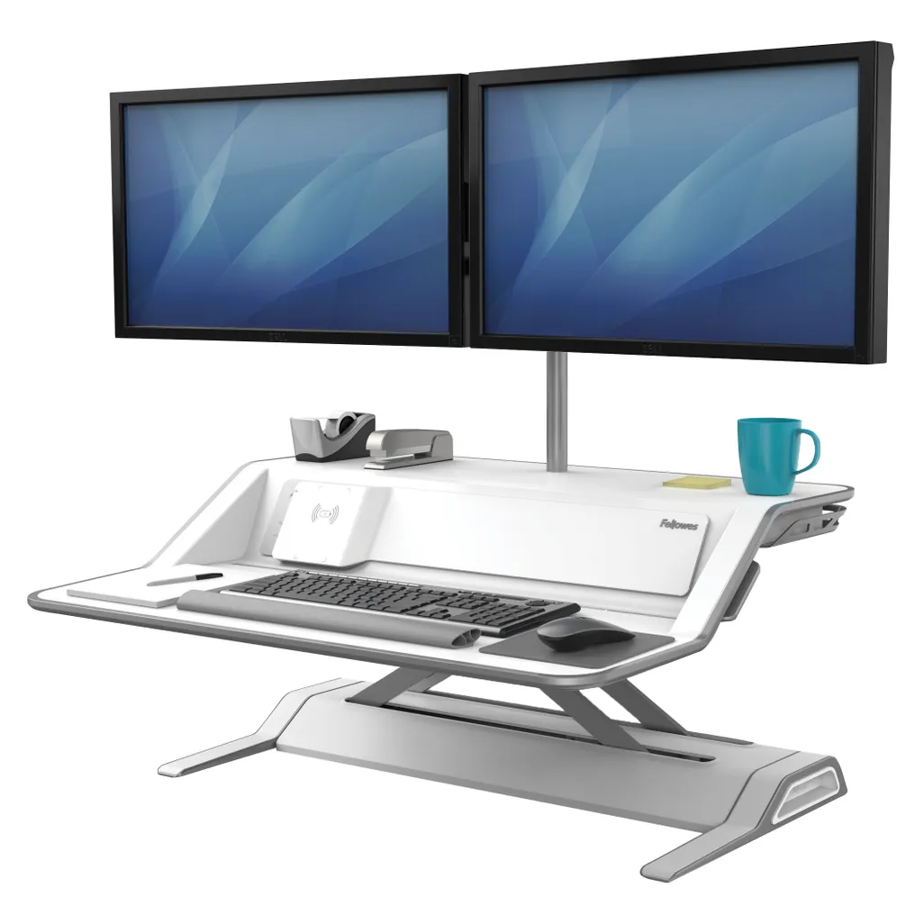 lotus™ dx sit-stand workstation - sit-stand - white