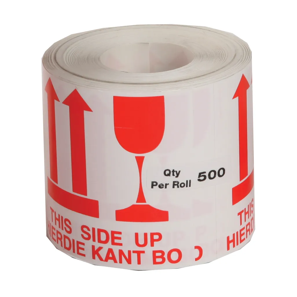 packaging rolls - this side up 90 x 95mm 1000 per roll