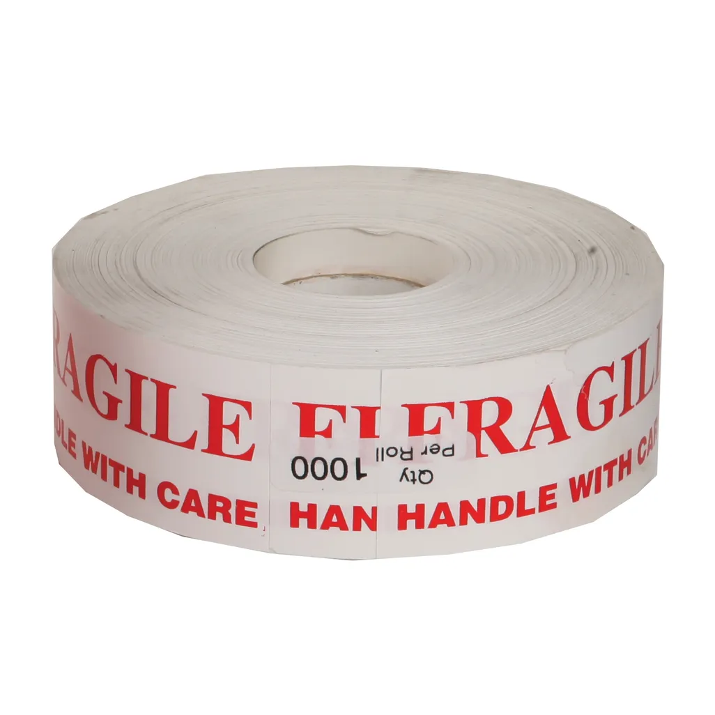 packaging rolls - fragile h.w.c 45 x 90mm 1000 per roll
