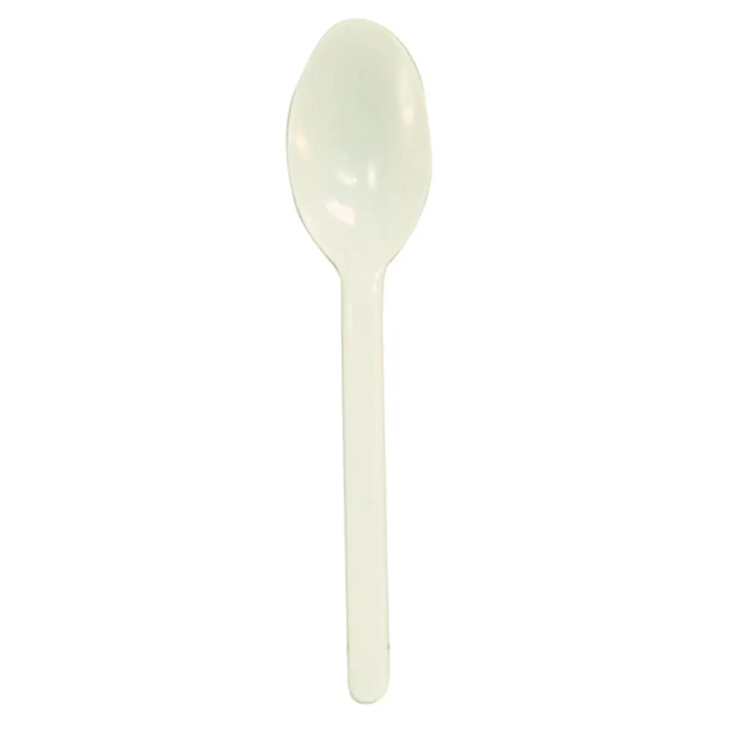 cutlery, serviettes & paper towels - disposable dessert spoons white heavy duty - white - 250 pack