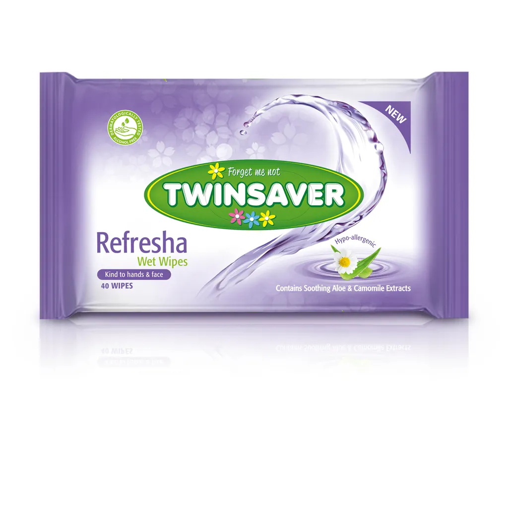 bathroom products - refresha wet wipes - white - 40 pack
