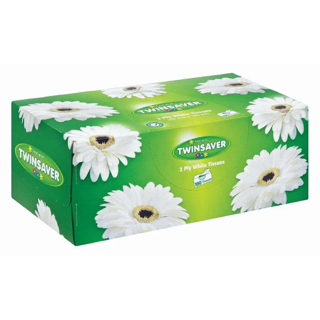 bathroom products - 2 ply facial tissues box - white - 180 pack