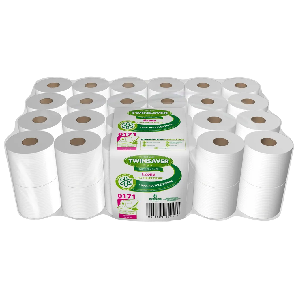 bathroom products - econo 1 ply toilet paper - white - 48 pack