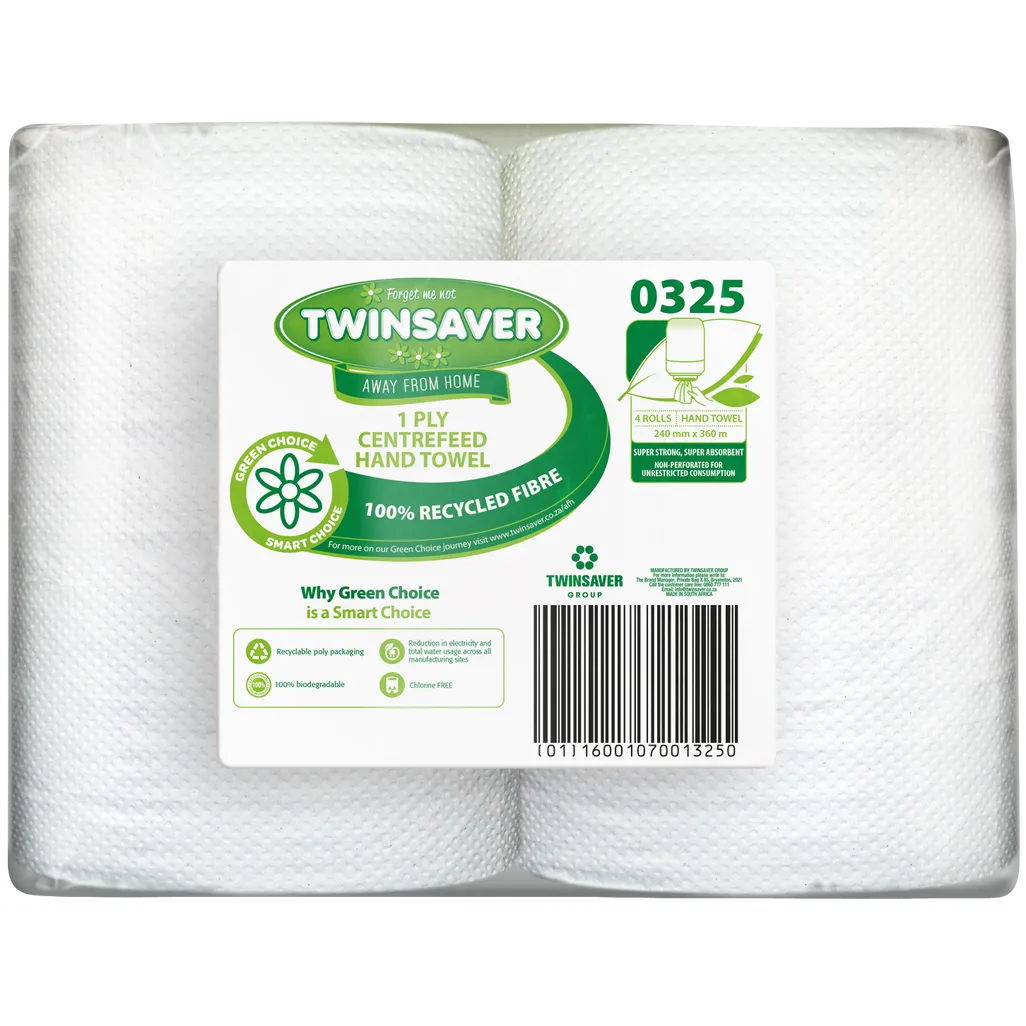 bathroom products - 1 ply centrefeed hand towel - white - 4 pack