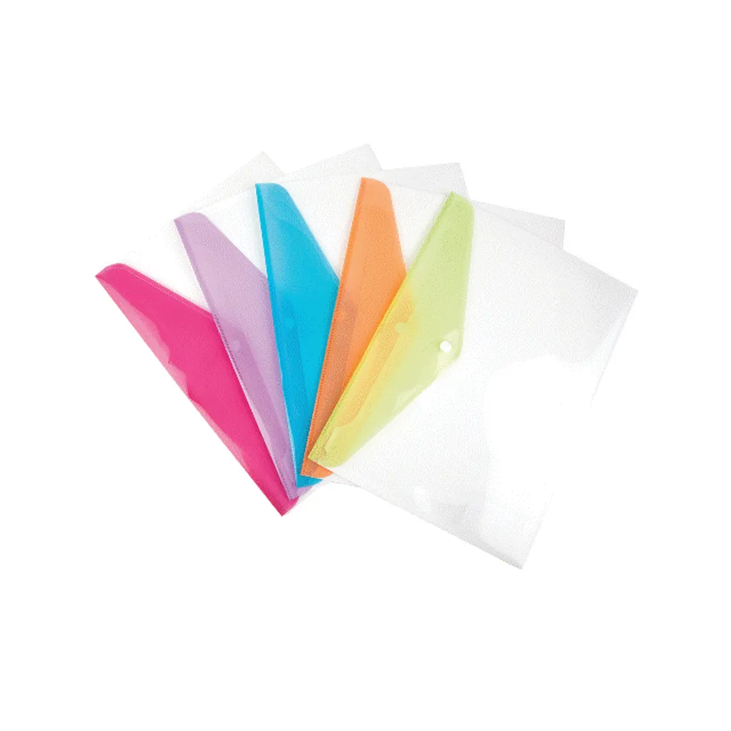 carry folder with colour flap - a4 - white & purple