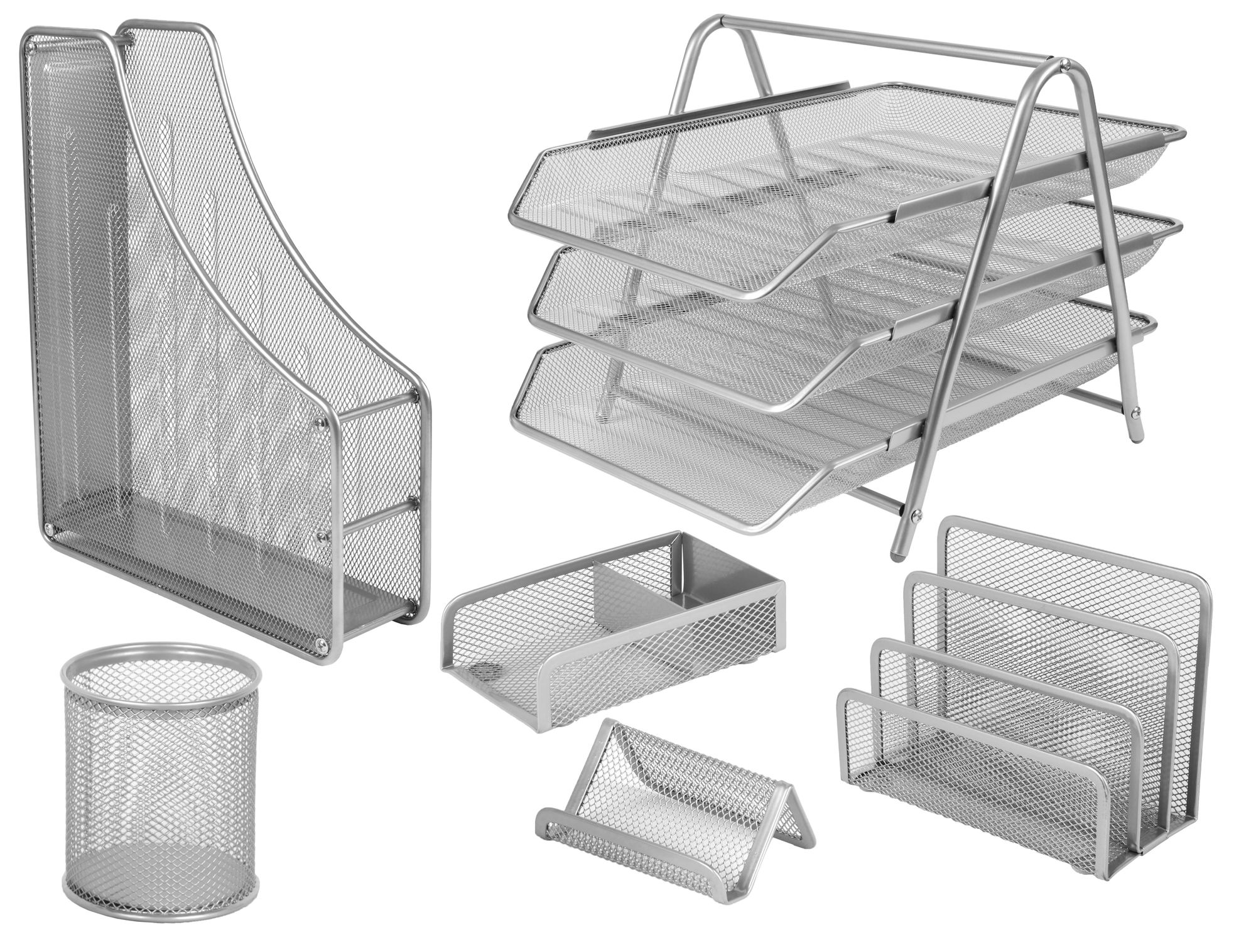 mesh steel desk range stationery set silver Office National
