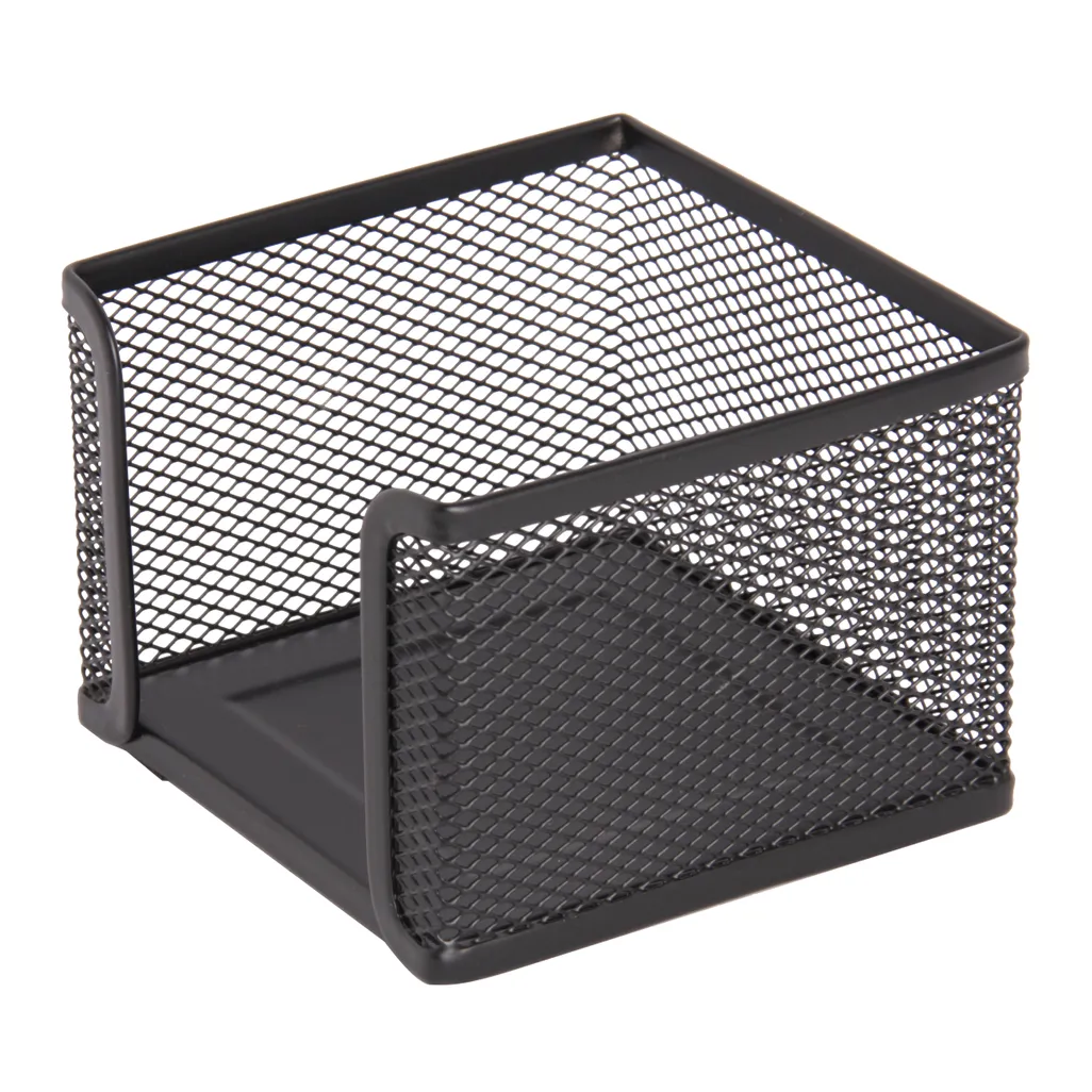 mesh steel desk range - paper cube holder - black