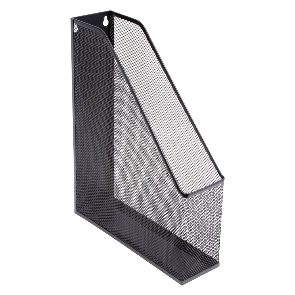 mesh steel desk range - magazine holder - black