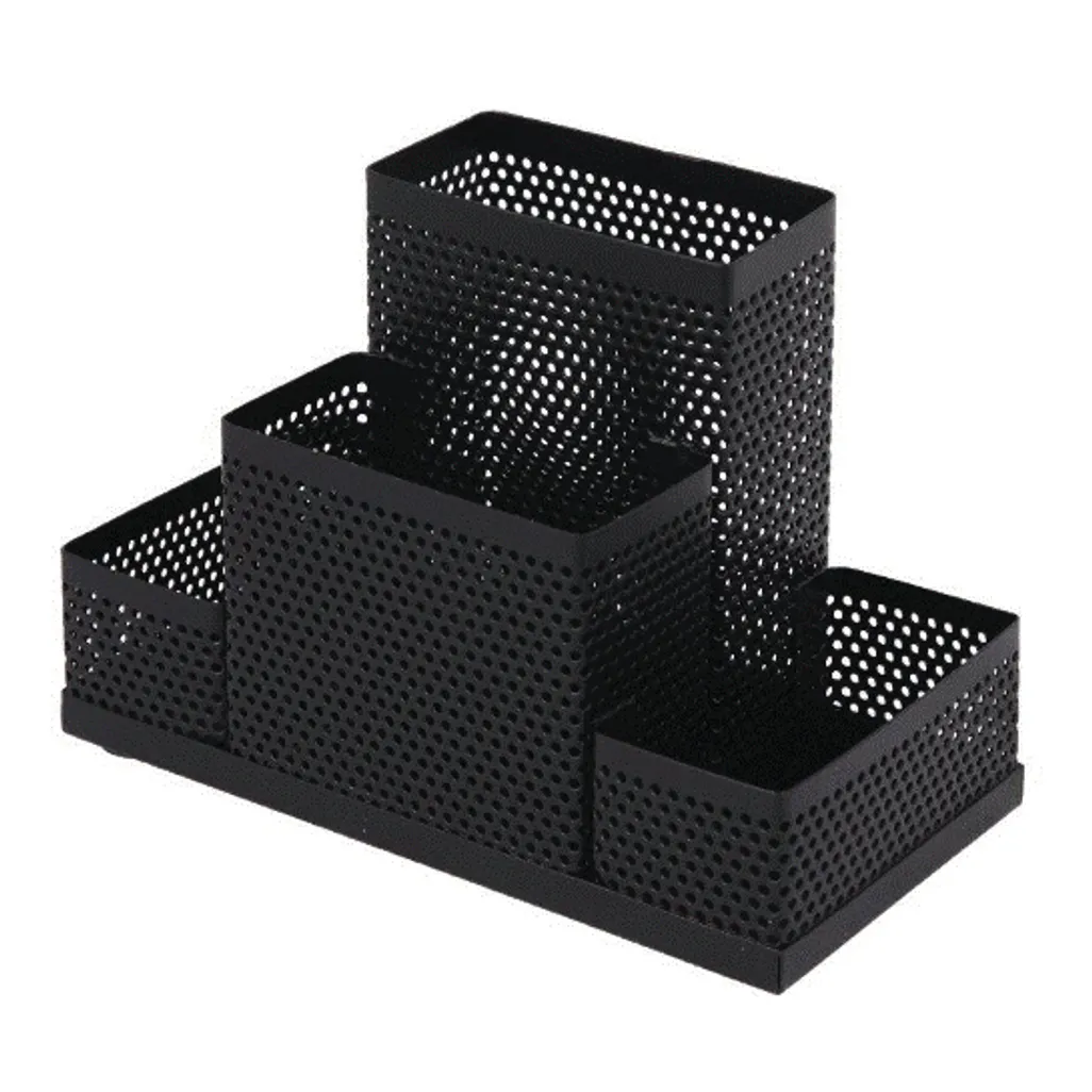 mesh steel desk range - desk tidy - black