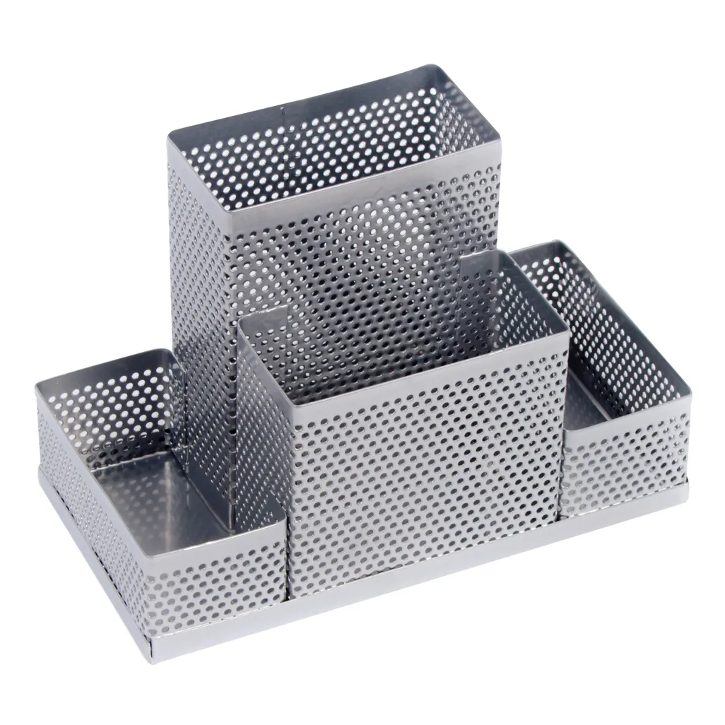 mesh steel desk range - desk tidy - silver