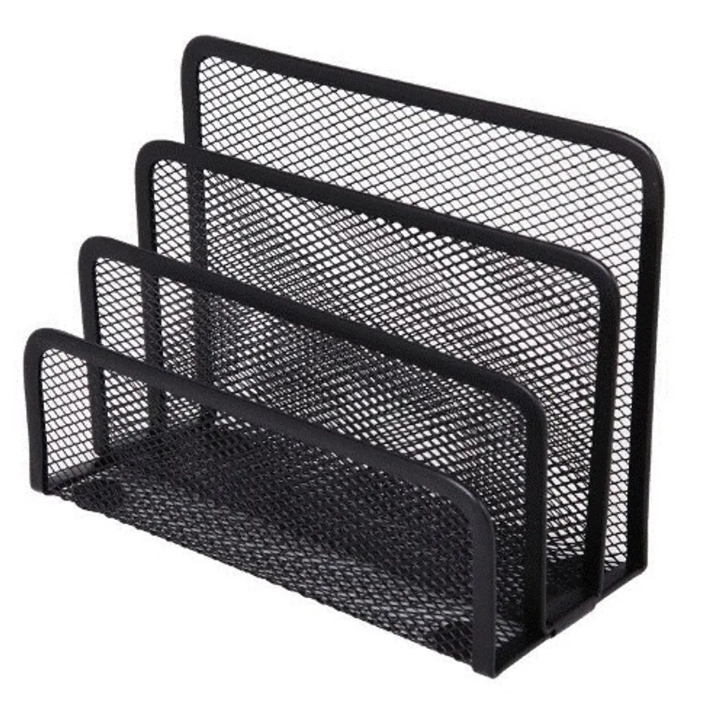 mesh steel desk range - letter holder - black