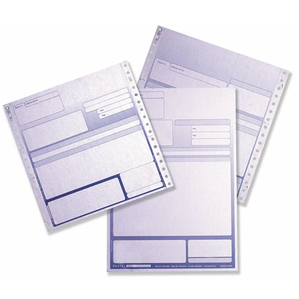 continuous feed paper - invoice 2p - assorted - 1000 pack