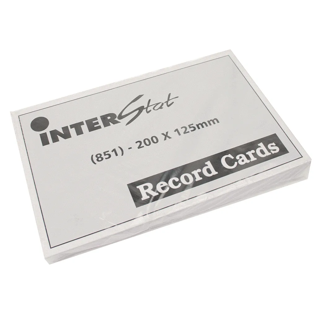 record cards - a5 - 200mm x 125mm - 100 pack
