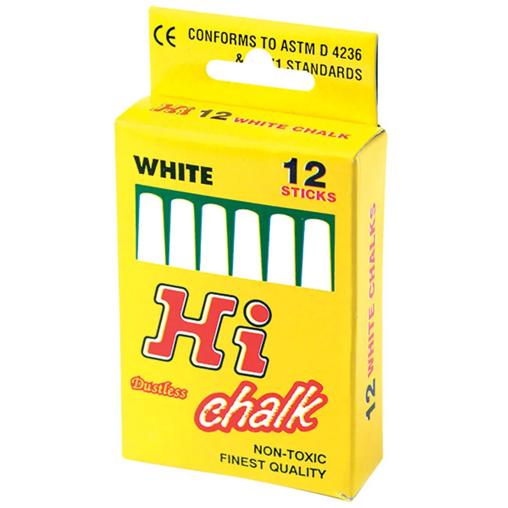 dustless chalk - white - 12 pack