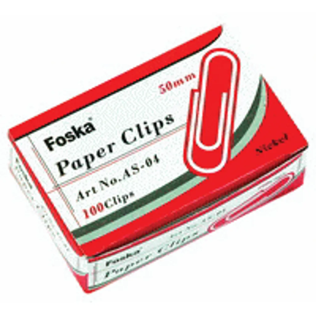 paper clips - 77mm - silver - 100 pack